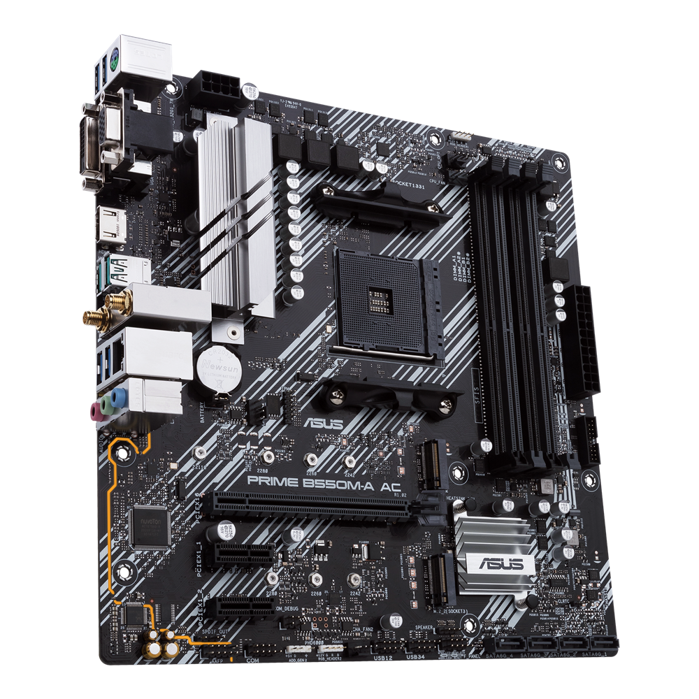 PLACA MADRE ASUS PRIME B550M-A AC / WIFI (90MB15K0-M0EAY0) AMD RYZEN AM4 / 4 RANURAS DDR4 128GB BUSS 3200(OT)
