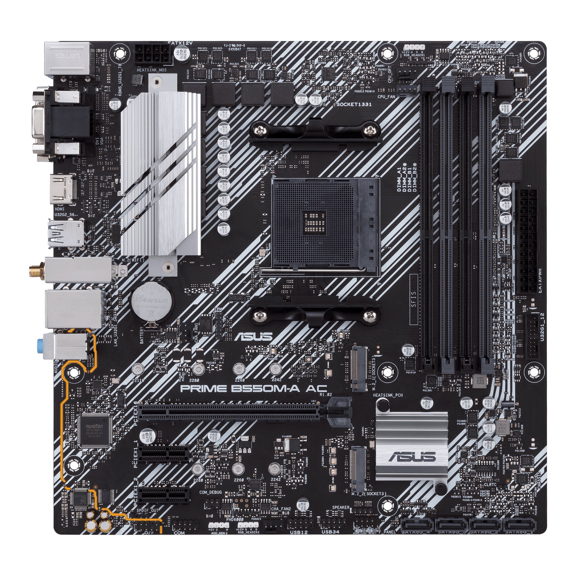 PLACA MADRE ASUS PRIME B550M-A AC / WIFI (90MB15K0-M0EAY0) AMD RYZEN AM4 / 4 RANURAS DDR4 128GB BUSS 3200(OT)