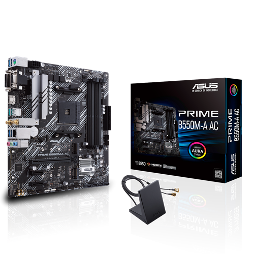 PLACA MADRE ASUS PRIME B550M-A AC / WIFI (90MB15K0-M0EAY0) AMD RYZEN AM4 / 4 RANURAS DDR4 128GB BUSS 3200(OT)