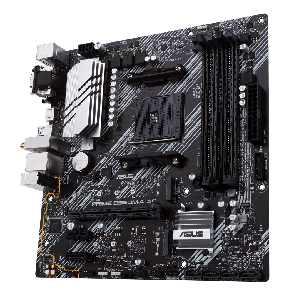 PLACA MADRE ASUS PRIME B550M-A AC / WIFI (90MB15K0-M0EAY0) AMD RYZEN AM4 / 4 RANURAS DDR4 128GB BUSS 3200(OT)