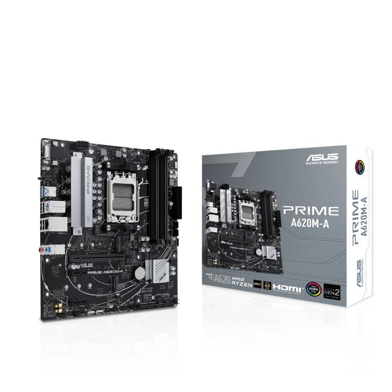 Placa Madre ASUS Prime A620M-A, AMD Socket AM5, 4xDIMM DDR5, DP, VGA, HDMI, 2xM.2, Micro-ATX (OT)
