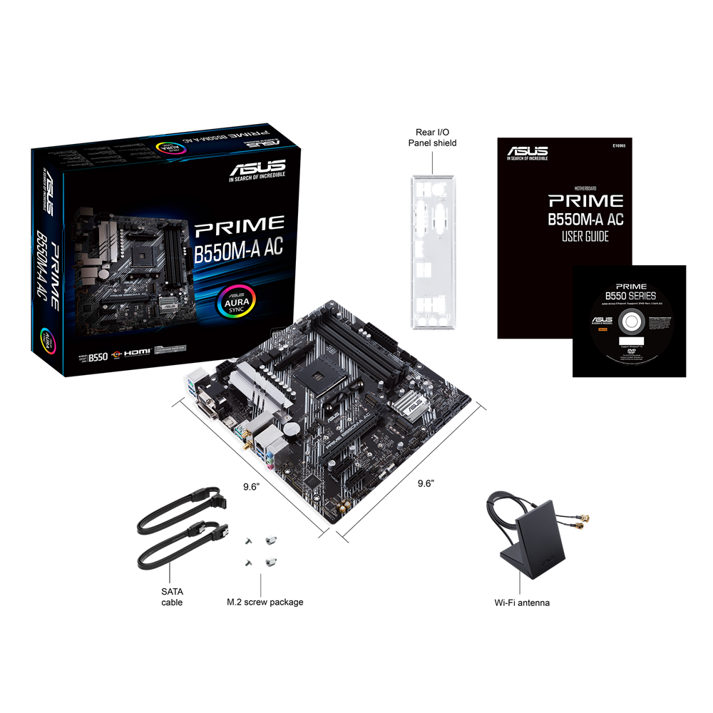 PLACA MADRE ASUS PRIME B550M-A AC / WIFI (90MB15K0-M0EAY0) AMD RYZEN AM4 / 4 RANURAS DDR4 128GB BUSS 3200(OT)