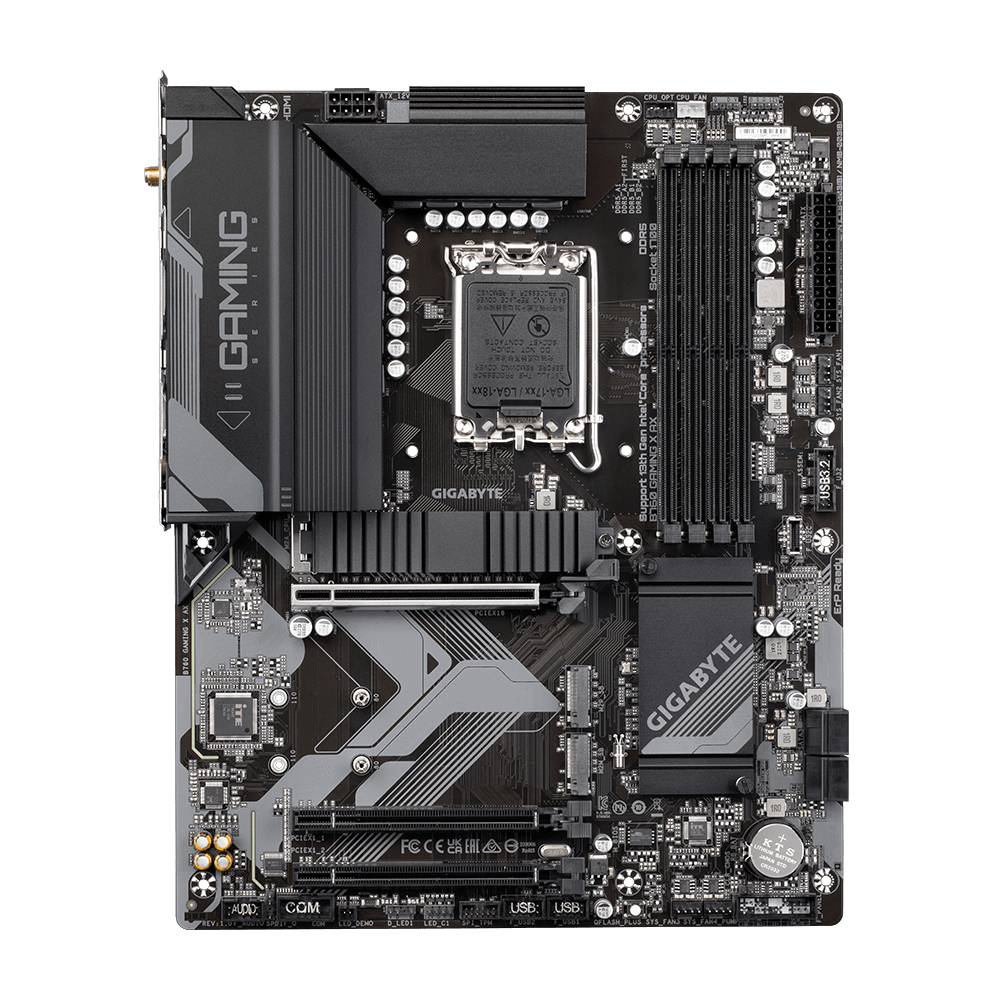 Placa Madre Gigabyte B760 GAMING X AX, Intel LGA1700, M.2 x3, 2.5GbE, Wi-Fi 6E, Q-Flash Plus, ATX