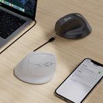 Mouse ergonómico inalámbrico 2.4gz + BT recargable Blanco UTEK (BAL) - Foto 2