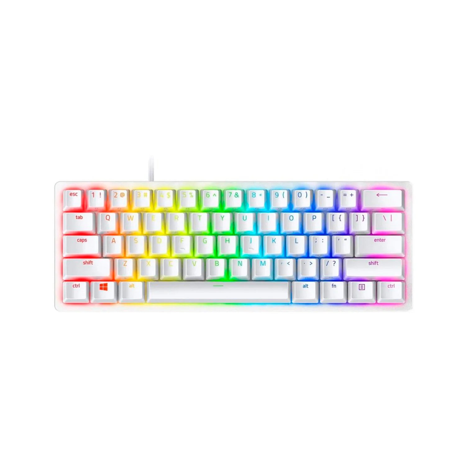 Teclado Gamer Razer Huntsman Mini Mercury, 60%, Switches Razer Purple, Chroma RGB, Inglés (ca)
