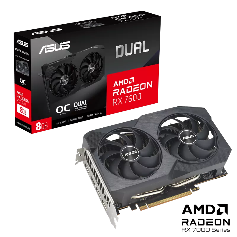 Tarjeta de Video ASUS DUAL AMD Radeon RX 7600 V2 OC Edition, 8GB GDDR6 (OP)