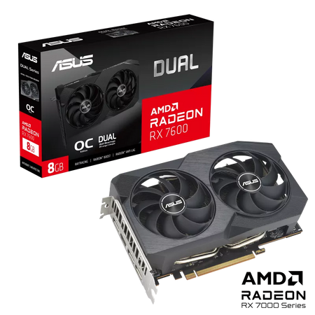 Tarjeta de Video ASUS DUAL AMD Radeon RX 7600 V2 OC Edition, 8GB GDDR6 (OP)