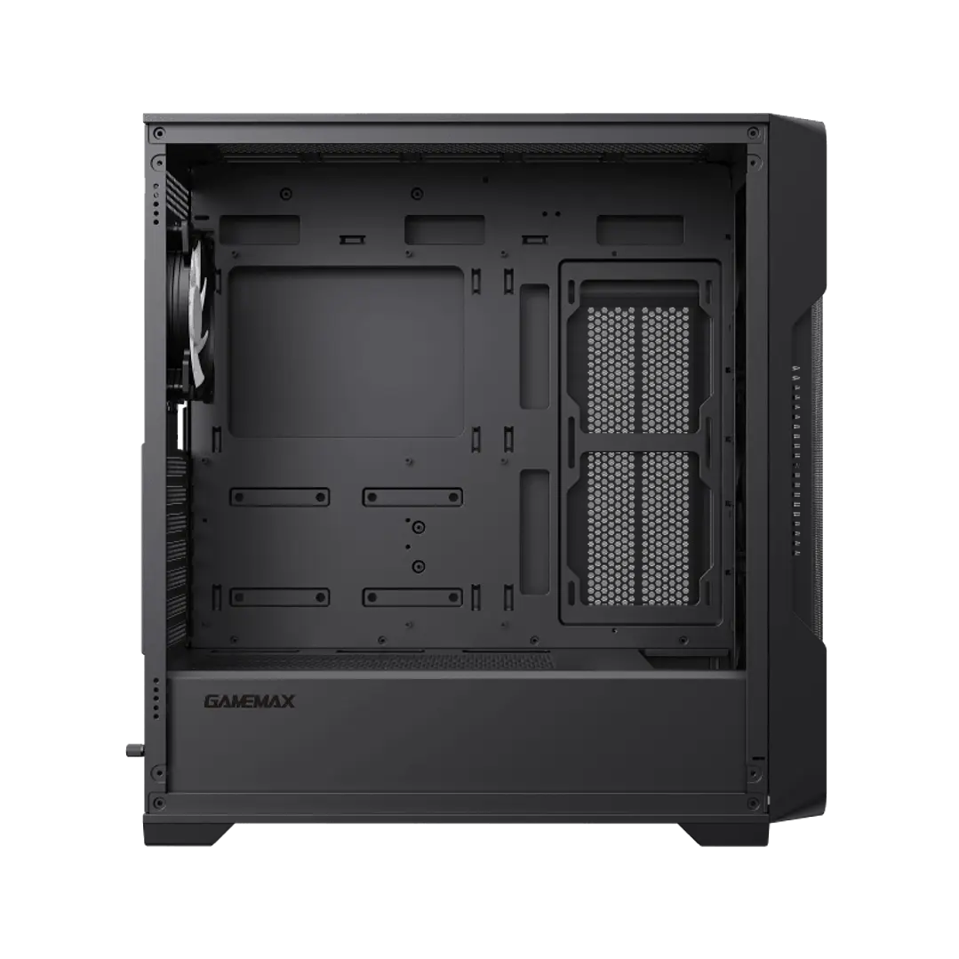 Gabinete Gamer SIEGE BLACK/3 FAN FRONT 1 FAN TRASERO/SIN FUENTE GAMEMAX (ot)