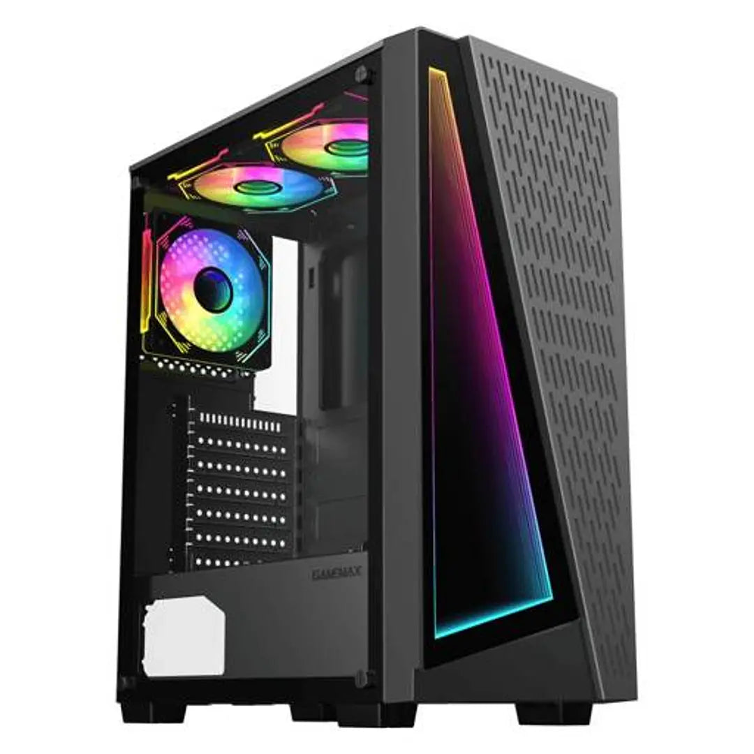 Gabinete Gamer PRISM/2FAN TOP/1 TRAS SIN FUENTE GAMEMAX (ss)