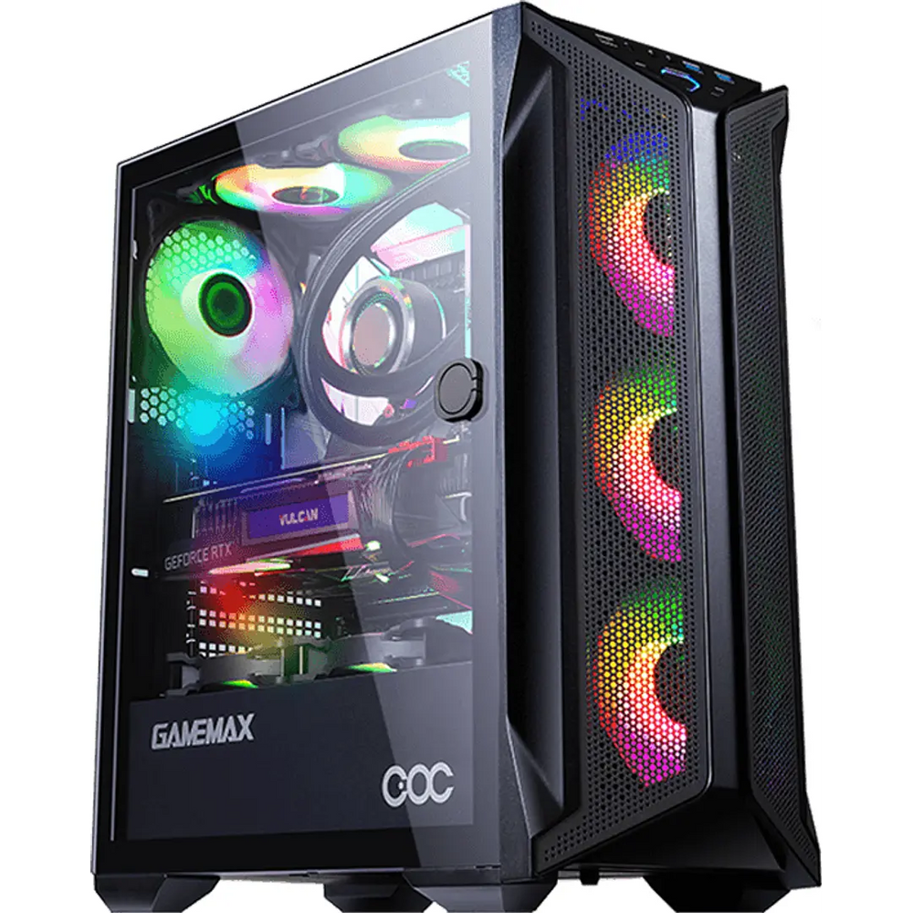 Gabinete Gamer BRUFEN C1/3FAN FRT/1 REAR ARGB/ATX/MATX/SIN FUENTE GAMEMAX (os)