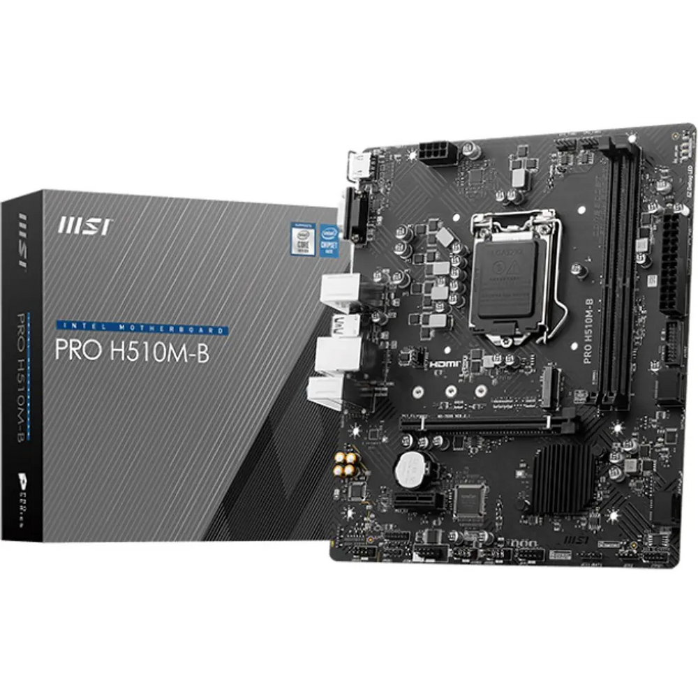 Placa Madre MSI PRO H510M-B, Socket LGA 1200, 2x DDR4, HDMI, VGA, M.2, 4x SATA 6G, Micro-ATX (OT)