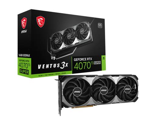 Tarjeta de Video MSI Nvidia GeForce RTX™ 4070 Ti SUPER 16G VENTUS 3X OC,21 Gbps, 256-bit (OP)