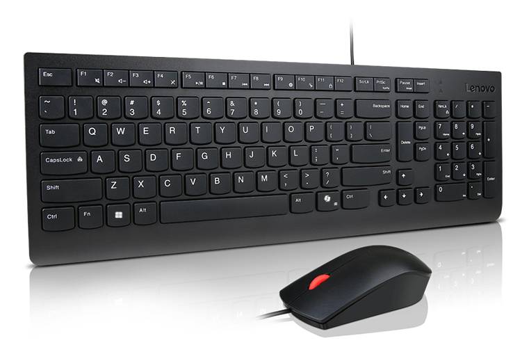 Kit Teclado y Mouse con Cable Lenovo Essential USB | Español | Negro | P/N 4X31R64424