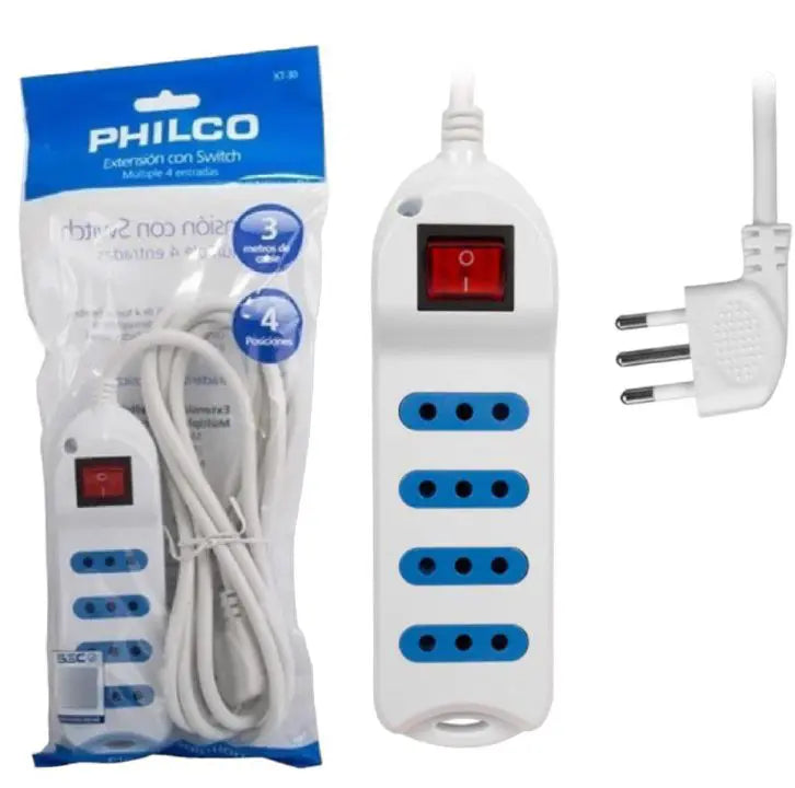 EXTENSION PHILCO XT30 4 POS COLOR BLANCO