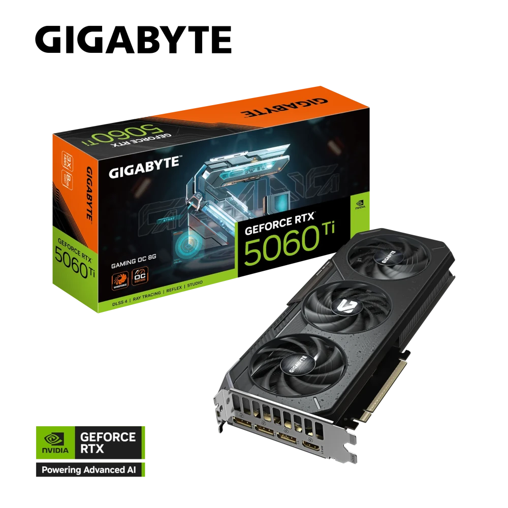 Tarjeta de Video - Gigabyte RTX 5060 Ti GAMING OC - 8 GB GDDR7 (128 bits) - PCI-E 5.0 - DisplayPort/HDMI (OP)