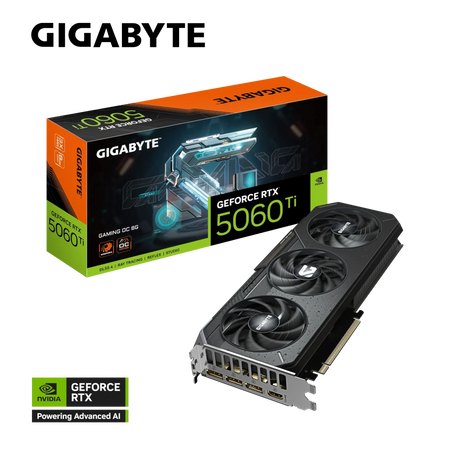 Tarjeta de Video - Gigabyte RTX 5060 Ti GAMING OC - 8 GB GDDR7 (128 bits) - PCI-E 5.0 - DisplayPort/HDMI (OP)