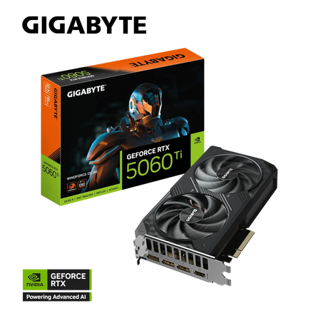 Tarjeta de Video - Gigabyte RTX 5060 Ti WINDFORCE OC 8G - 8 GB GDRR7 (128 bits) - PCI-E 5.0 - DisplayPort/HDMI (OP)