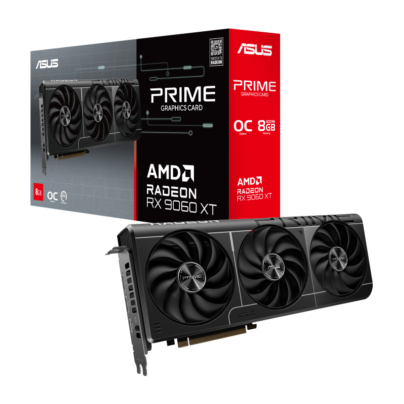 Tarjeta de Video - ASUS PRIME-RX9060XT-O8G - 8 GB GDDR6 (128 bits) - PCI-E 5.0 - DisplayPort/HDMI (OP)