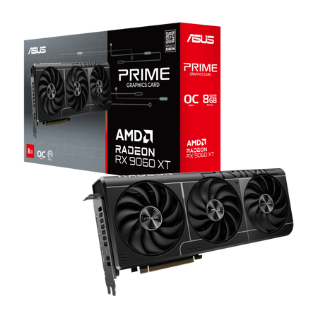 Tarjeta de Video - ASUS PRIME-RX9060XT-O8G - 8 GB GDDR6 (128 bits) - PCI-E 5.0 - DisplayPort/HDMI (OP)