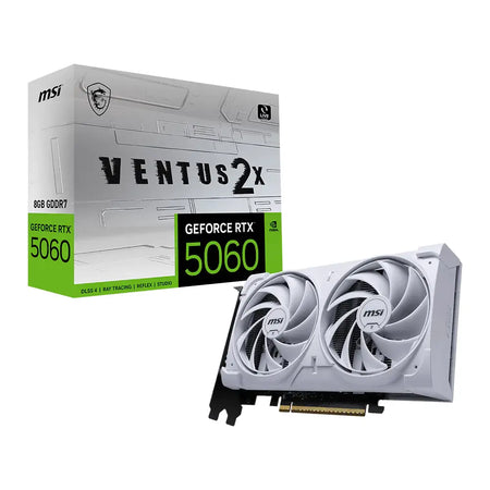 Tarjeta de Video MSI GeForce RTX 5060 VENTUS 2X WHITE OC 8GB GDDR7 (hop)