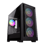 Gabinete Gamer DEFENDER MESH/1 FAN ARGB/ATX/MATX/SIN FUENTE GAMEMAX (os) - Foto 1