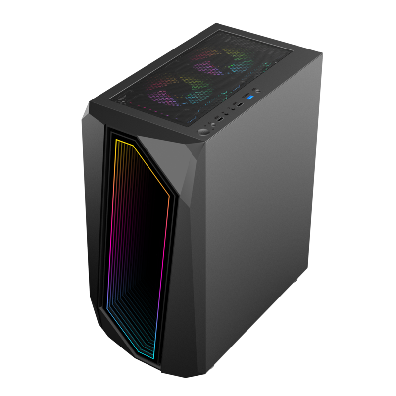 Gabinete Gamer TIME BANDIT/2 FAN TOP RGB 1 FAN REAR/SIN FUENTE GAMEMAX (os)