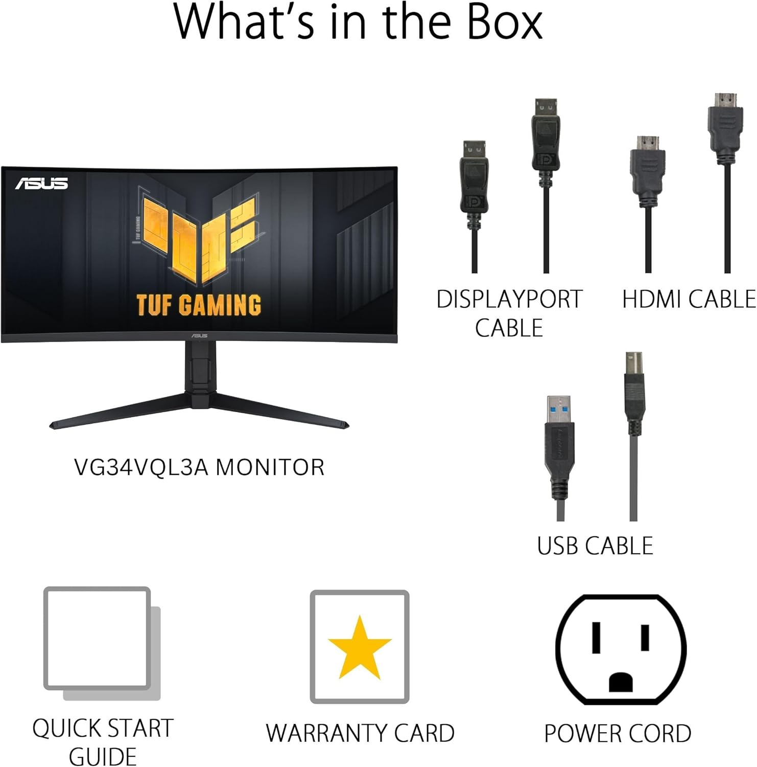 ASUS TUF Gaming - Monitor curvo de 34 pulgadas 1440P 1500R