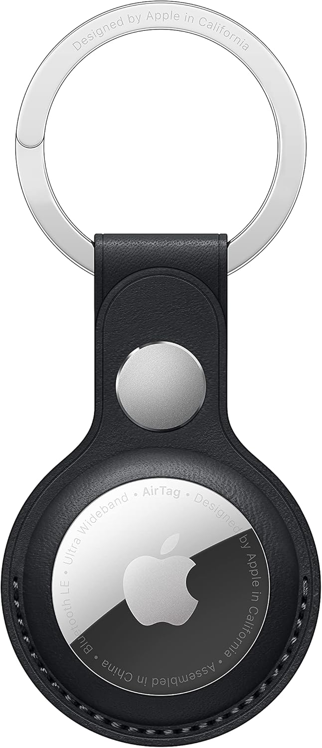 🟡 LLAVERO APPLE AIRTAG LEATHER KEY RING | MIDNIGHT | CUERO ORIGINAL | ELEGANCIA FUNCIONAL (ca)