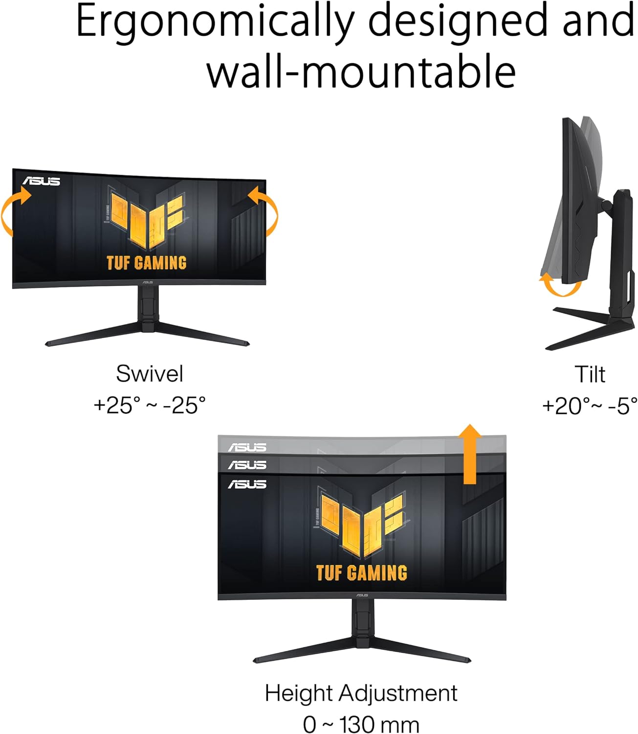 ASUS TUF Gaming - Monitor curvo de 34 pulgadas 1440P 1500R