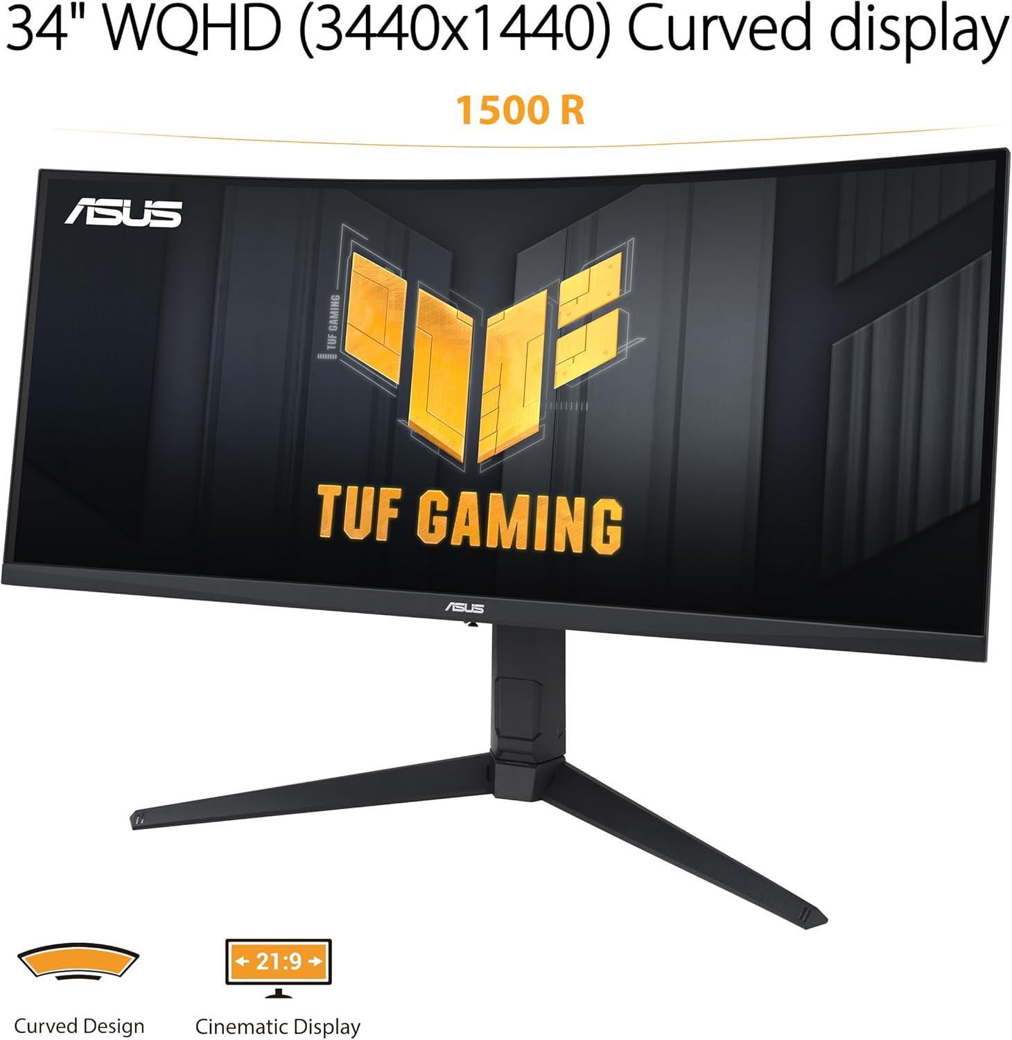 ASUS TUF Gaming - Monitor curvo de 34 pulgadas 1440P 1500R