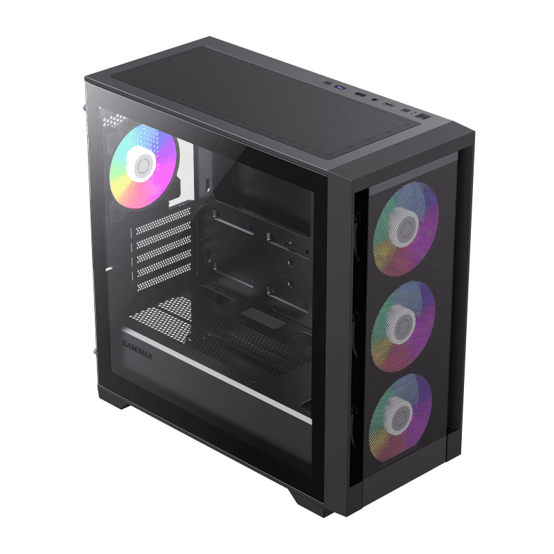 Gabinete Gamer DEFENDER MESH/1 FAN ARGB/ATX/MATX/SIN FUENTE GAMEMAX (os)