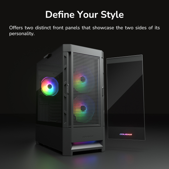 Gabinete Gamer DUOFACE RGB BLACK 3 F/ARGB /MATX/SIN FUENTE COUGAR (ot)