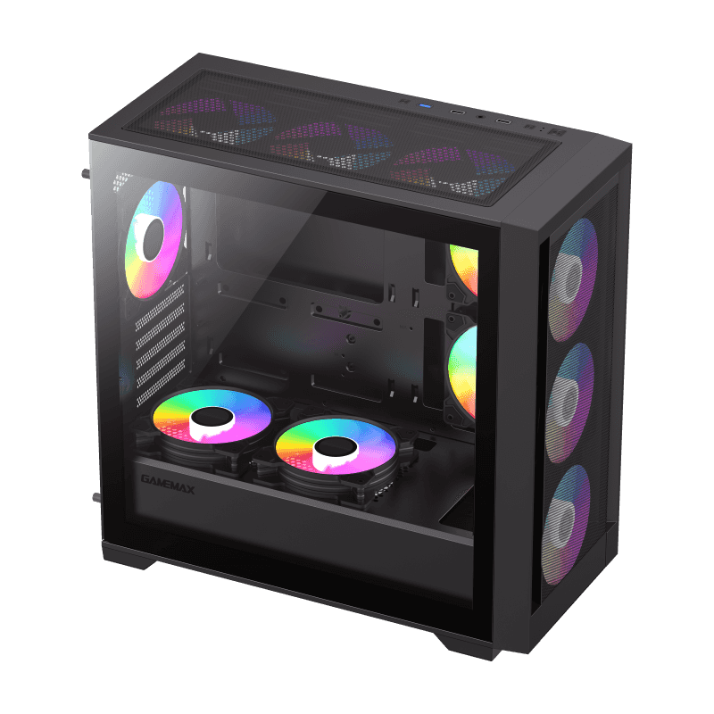 Gabinete Gamer DEFENDER MESH/1 FAN ARGB/ATX/MATX/SIN FUENTE GAMEMAX (os)