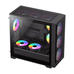 Gabinete Gamer DEFENDER MESH/1 FAN ARGB/ATX/MATX/SIN FUENTE GAMEMAX (os) - Foto 2