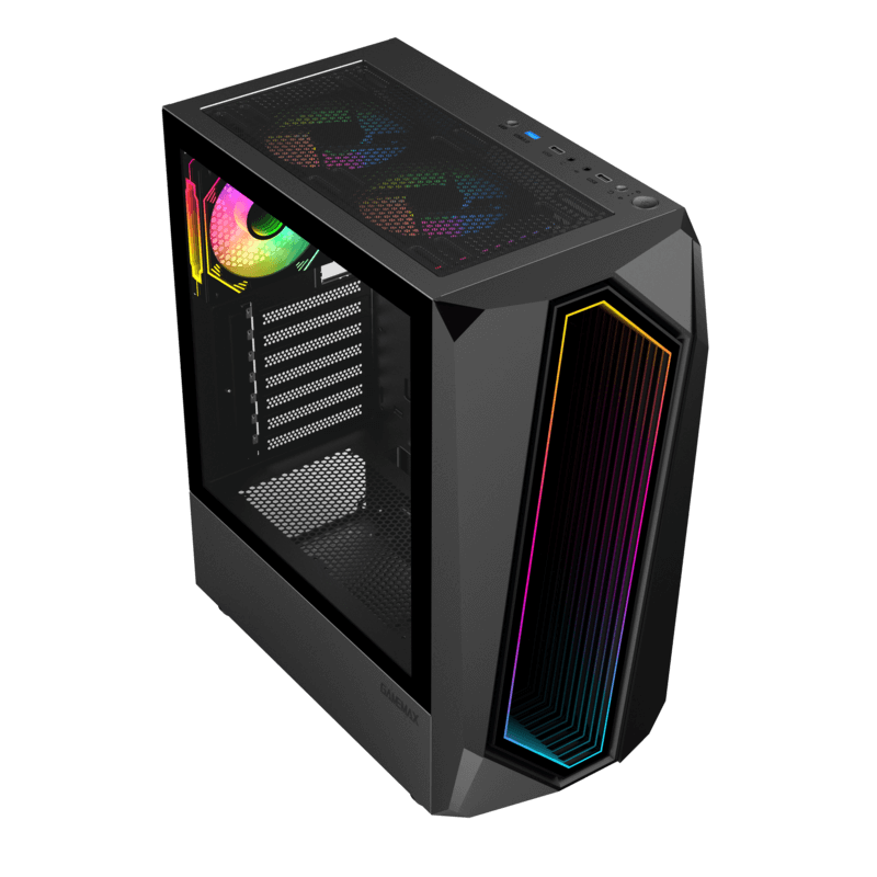 Gabinete Gamer TIME BANDIT/2 FAN TOP RGB 1 FAN REAR/SIN FUENTE GAMEMAX (os)