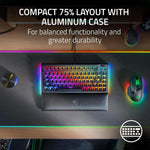 Teclado Gamer - Razer BlackWidow V4 - 75% - (Orange Switches) - Mecánico - RGB - USB 8 2.0 - Inglés - Black (ca) - Foto 3
