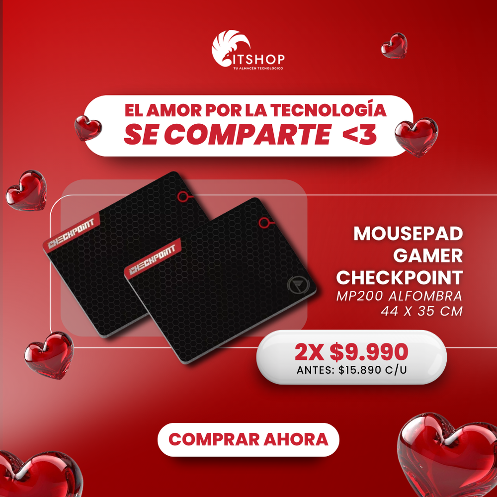 Dos unidades de MousePad Gamer Mp200 Checkpoint 44 X 35 Cm (ca)