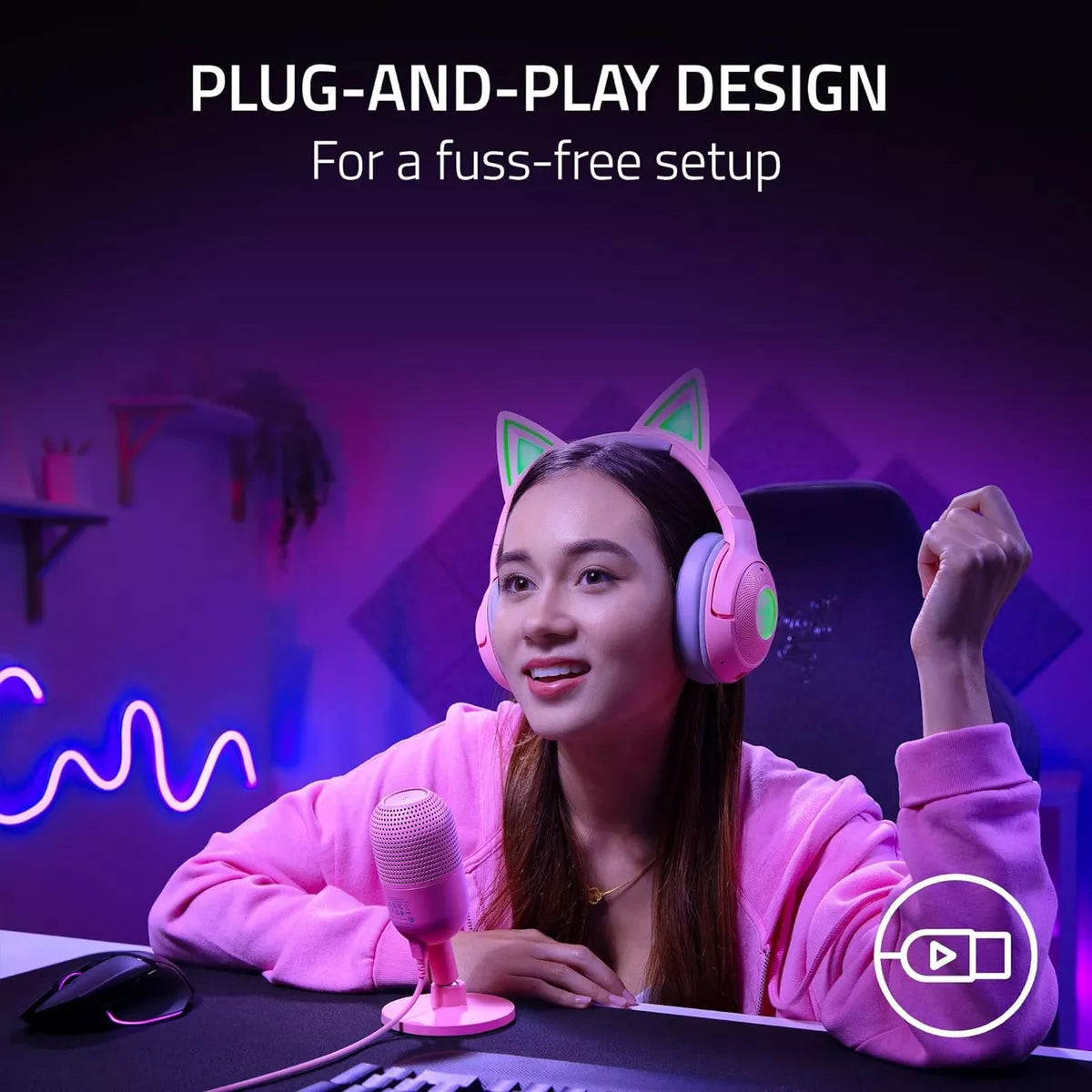 Micrófono Gamer, Razer Seiren V3 Mini Usb, Rosa Quartz (ca)