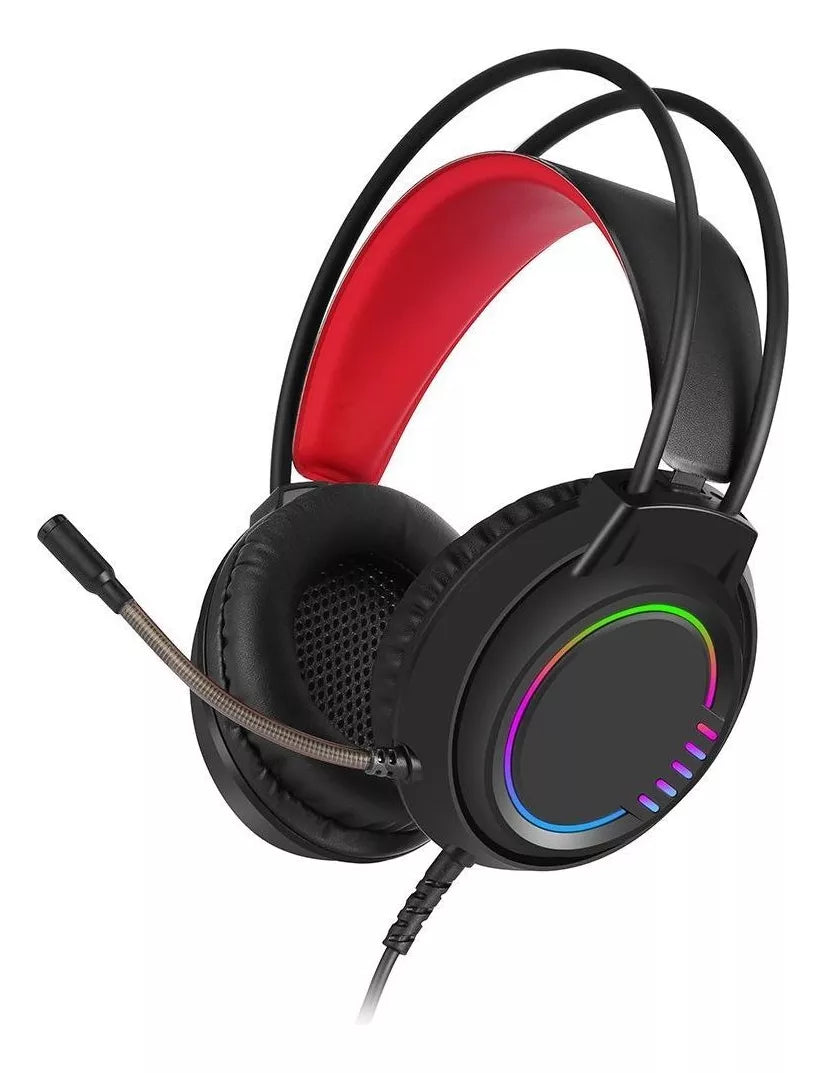 Audífonos Gamer WESDAR RGB 3.5MM BLACK RED(co)