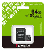 Tarjeta de Memoria Kingston Canvas Select Plus microSDXC 64GB UHS-I 100MB/s A1 Clase 10 SDCS3/64GB (ca) - Foto 1