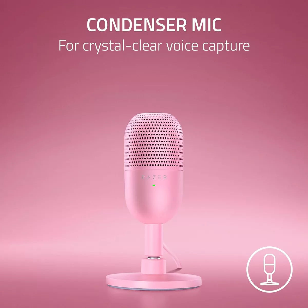 Micrófono Gamer, Razer Seiren V3 Mini Usb, Rosa Quartz (ca)