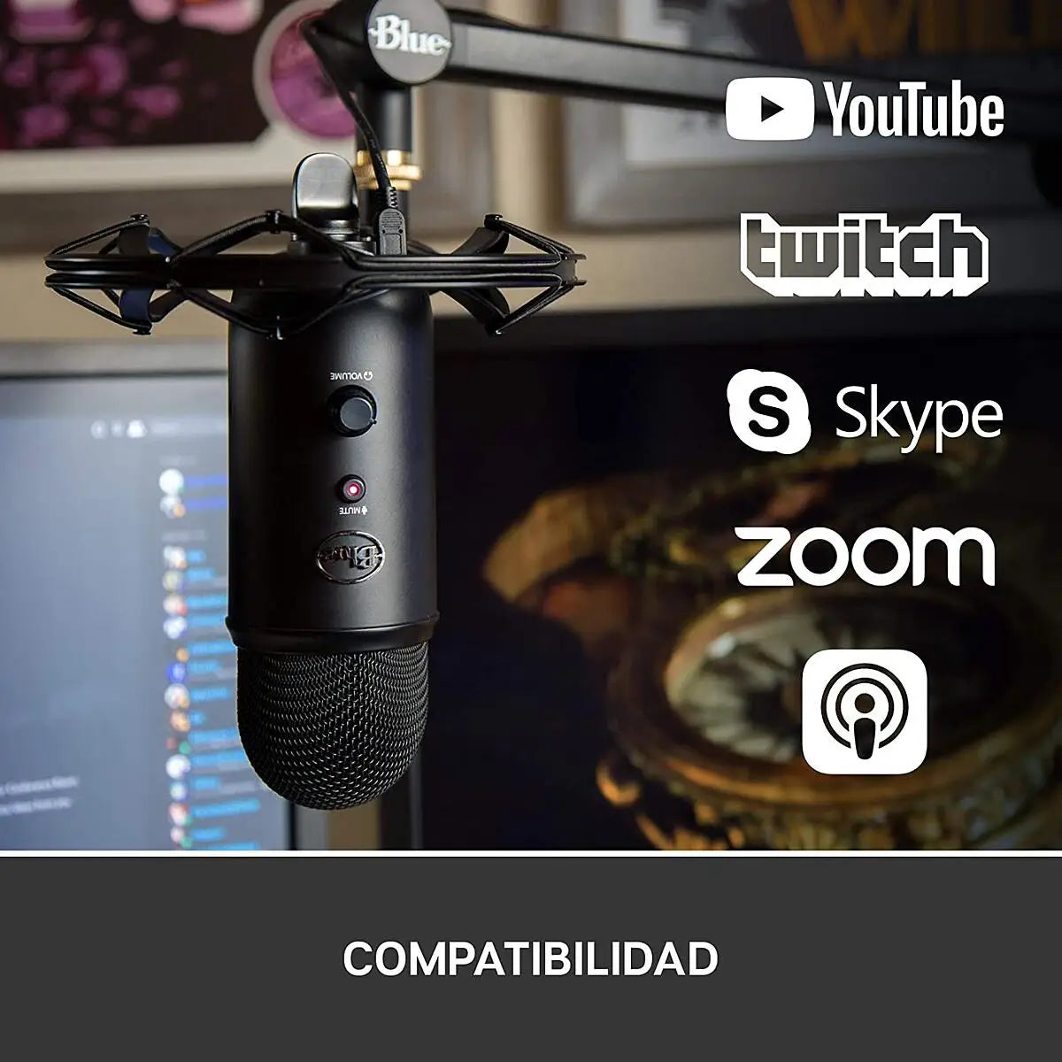 Micrófono Streaming BLUE YETICASTER Logitech (ca)