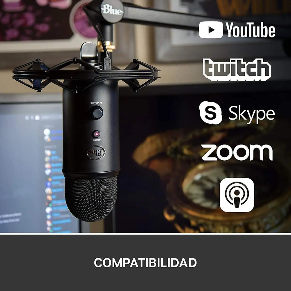 🟡 MICRÓFONO STREAMING BLUE YETICASTER LOGITECH | KIT PROFESIONAL
