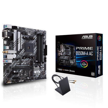 PLACA MADRE ASUS PRIME B550M-A AC / WIFI (90MB15K0-M0EAY0) AMD RYZEN AM4 / 4 RANURAS DDR4 128GB BUSS 3200(OT)