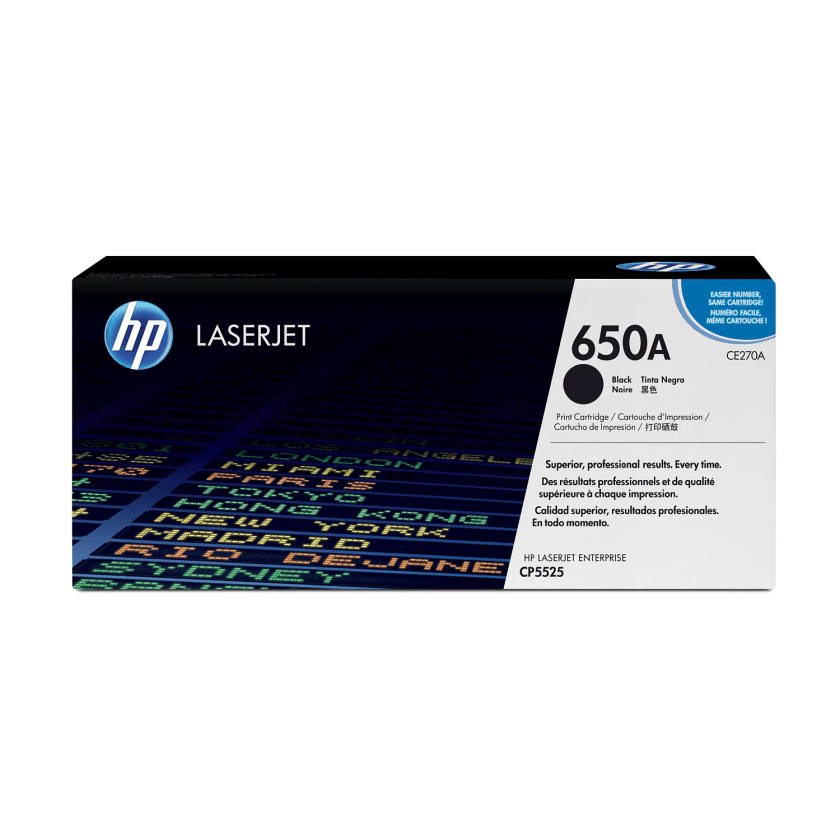 TONER HP 650A HP CE270A NEGRO REND 13.500 PAG