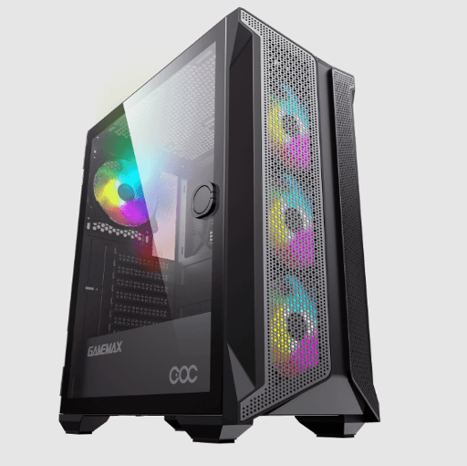 Gabinete Gamer A21 BLK FRONTAL MESH/ LATERAL Vidrio Temprano  Sin Fuente (ot)