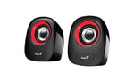 PARLANTES GENIUS SP-Q160, 6W, USB 2.0, JACK 3.5MM, NEGRO-ROJO - Foto 1