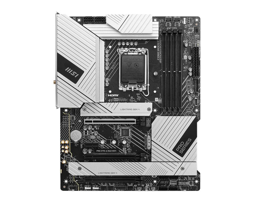 Placa Madre MSI PRO Z790-A MAX WIFI, LGA 1700, 4x DDR5 , 4x M.2, 6x SATA, Wi-Fi 6E, HDMI, DP, ATX (OT)