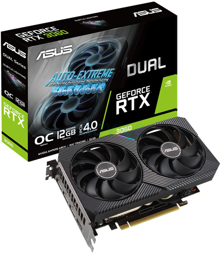 Tarjeta de Video - ASUS DUAL-RTX3060-O12G-V2 - 12 GB GDDR6 (192 bit) (ca)
