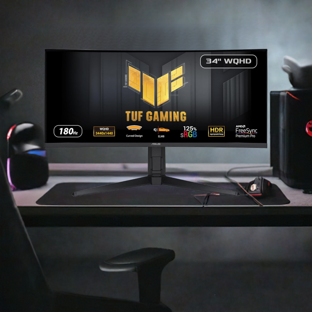 ASUS TUF Gaming - Monitor curvo de 34 pulgadas 1440P 1500R